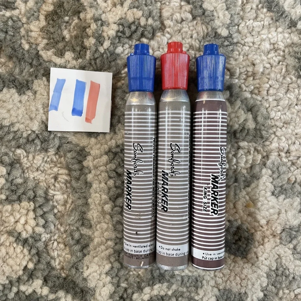 Vtg Sanford's King Size Marker NOS‎ Works Great Collectible Felt Tip Blue Red